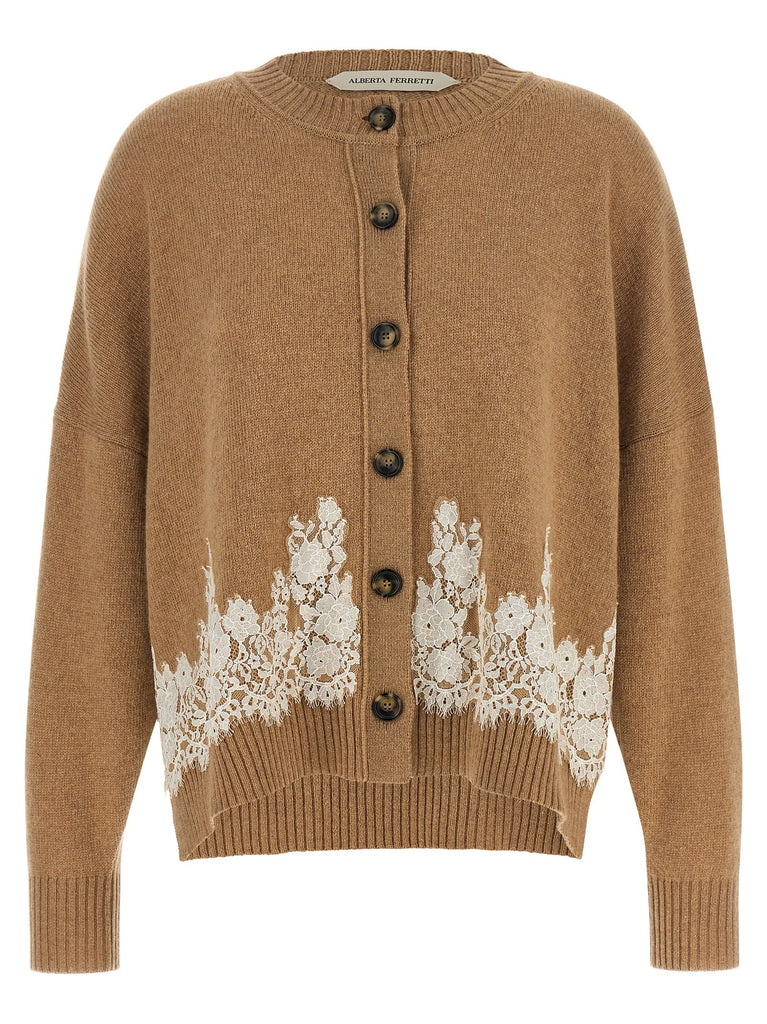 Lace insert cardigan