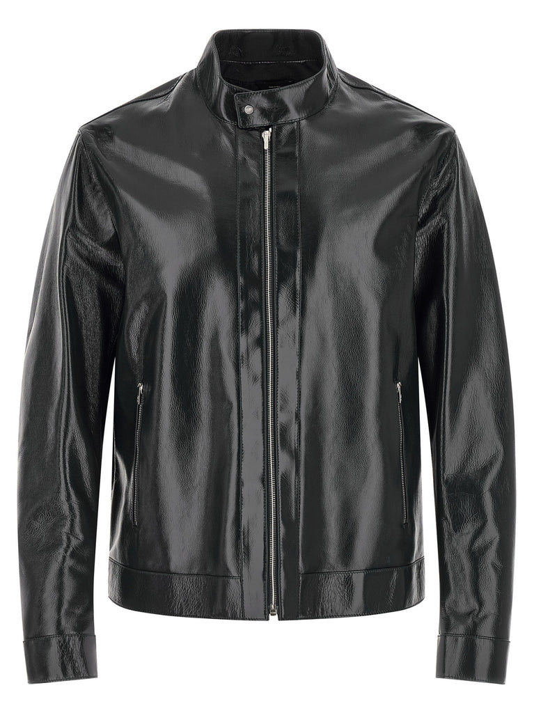 Lacquered leather blouson