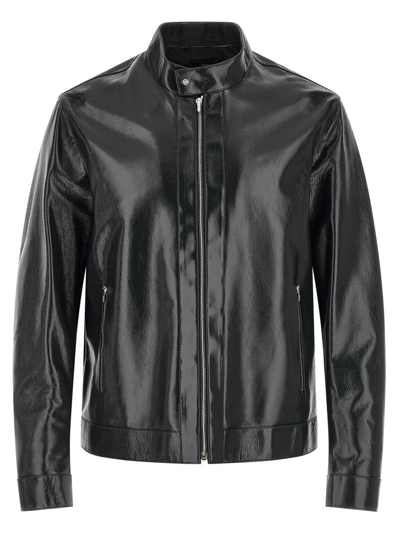 Lacquered leather blouson