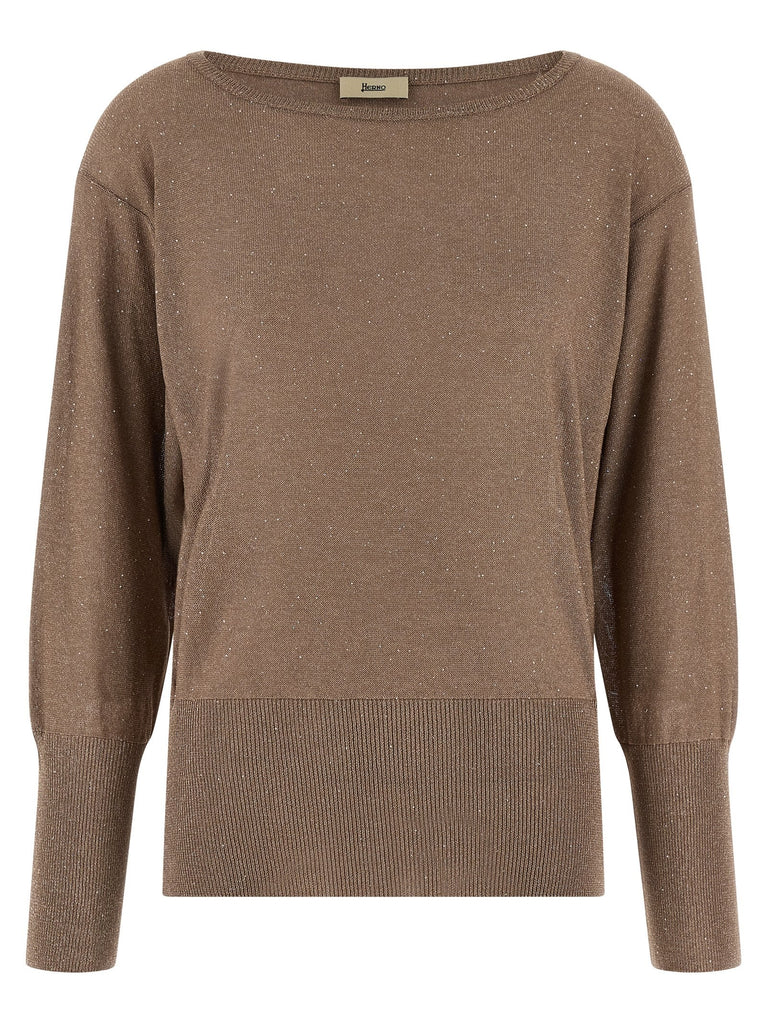 Lamé and sequin yarn sweater