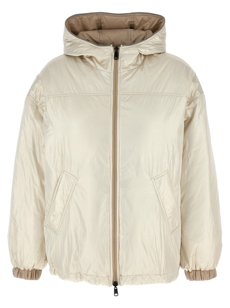 Laminated reversible down jacket