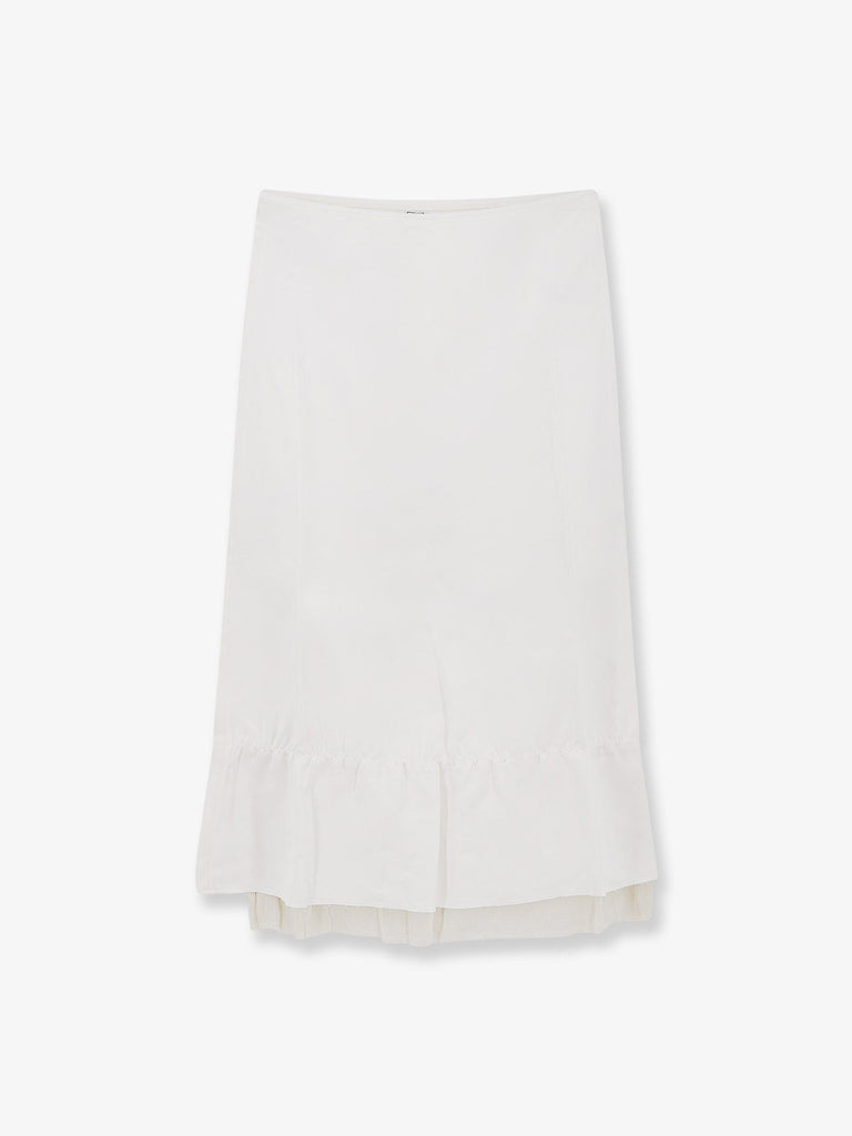 Layered viscose and linen blend skirt