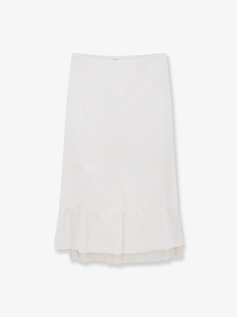 Layered viscose and linen blend skirt