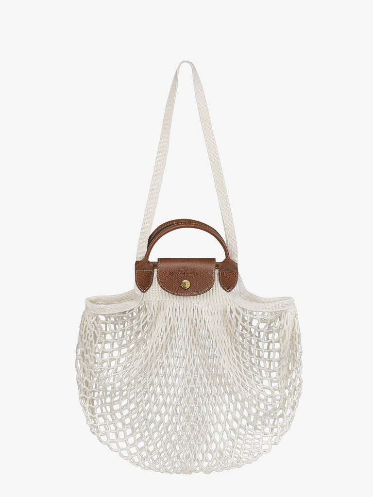 Le Pliage Filet L mesh and leather shoulder bag