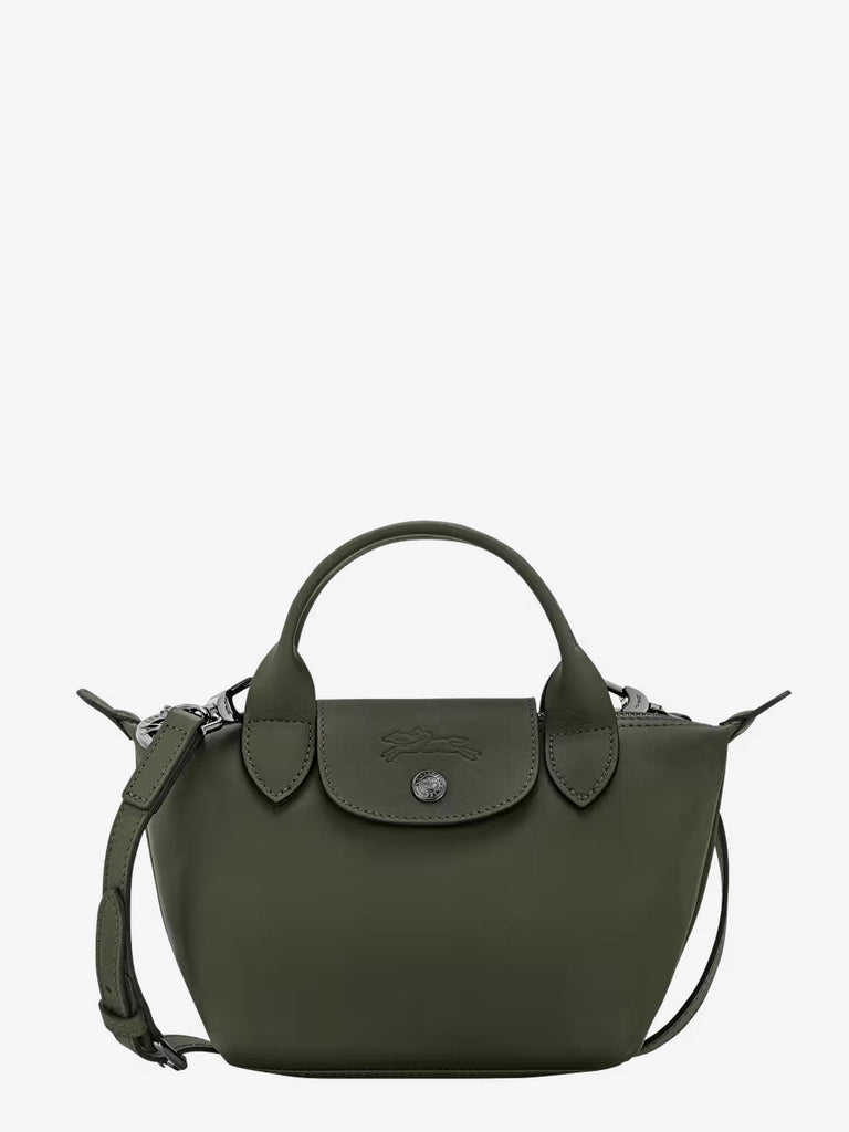 Le Pliage Xtra XS leather shoulder bag with engraved logo