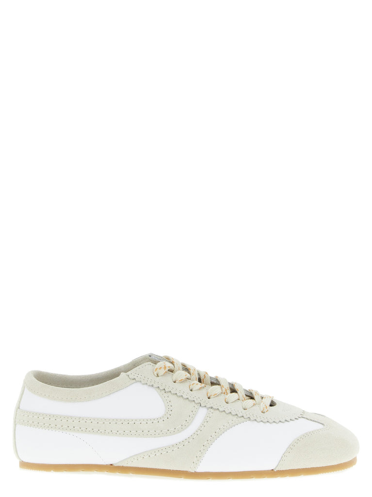 Leather and suede sneakers
