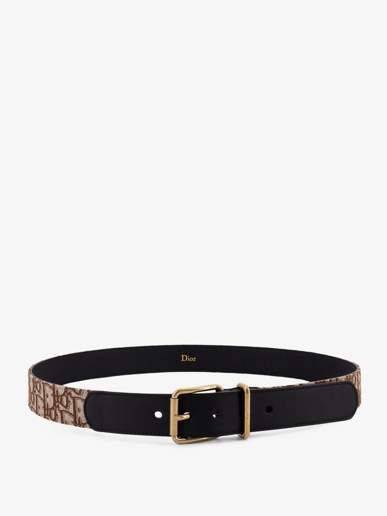 Leather belt with all-over Dior Oblique logo