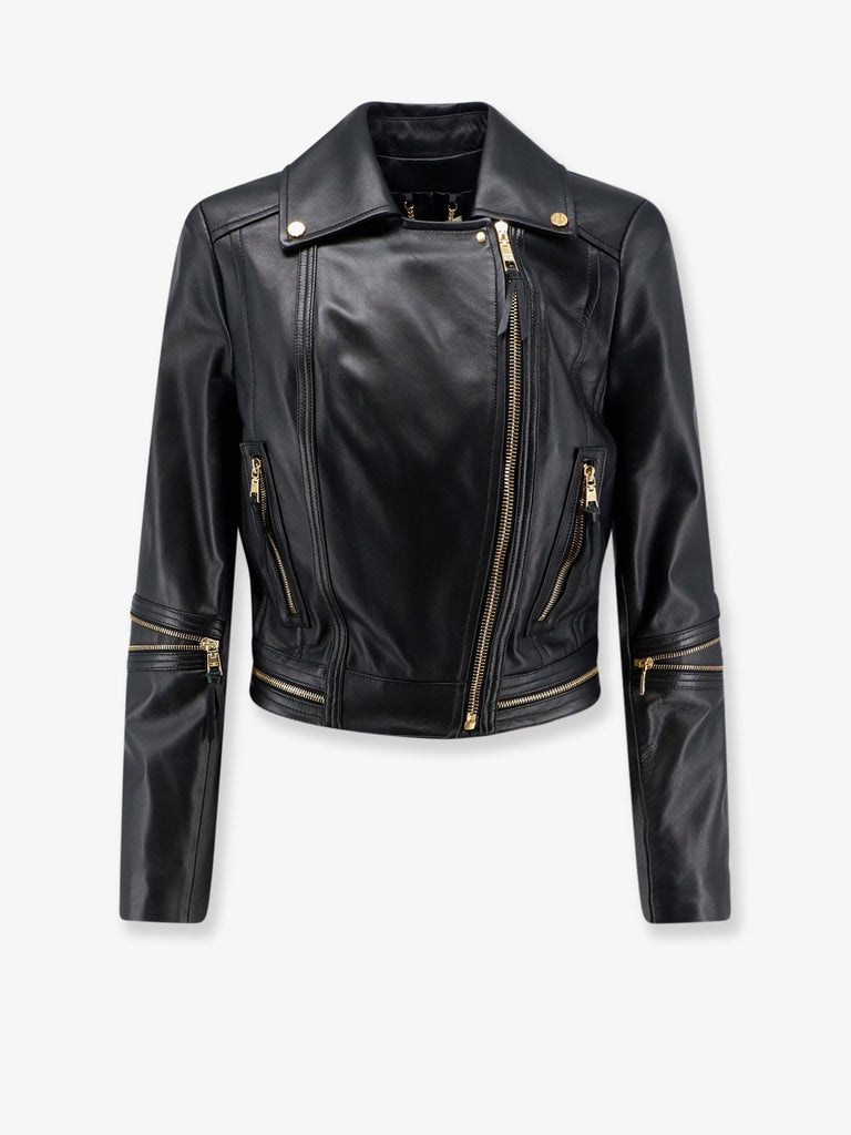 Leather biker jacket
