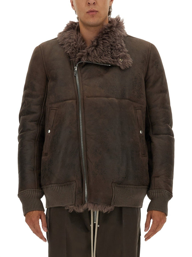 LEATHER BOMBER JACKET