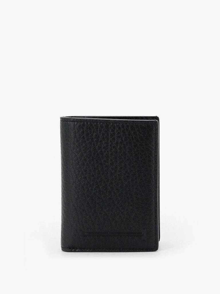Leather card holder with embossed logo