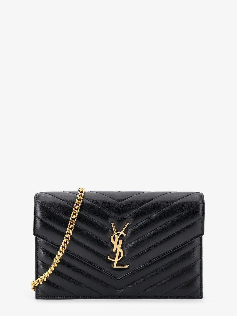 Leather crossbody bag with metal Cassandre logo