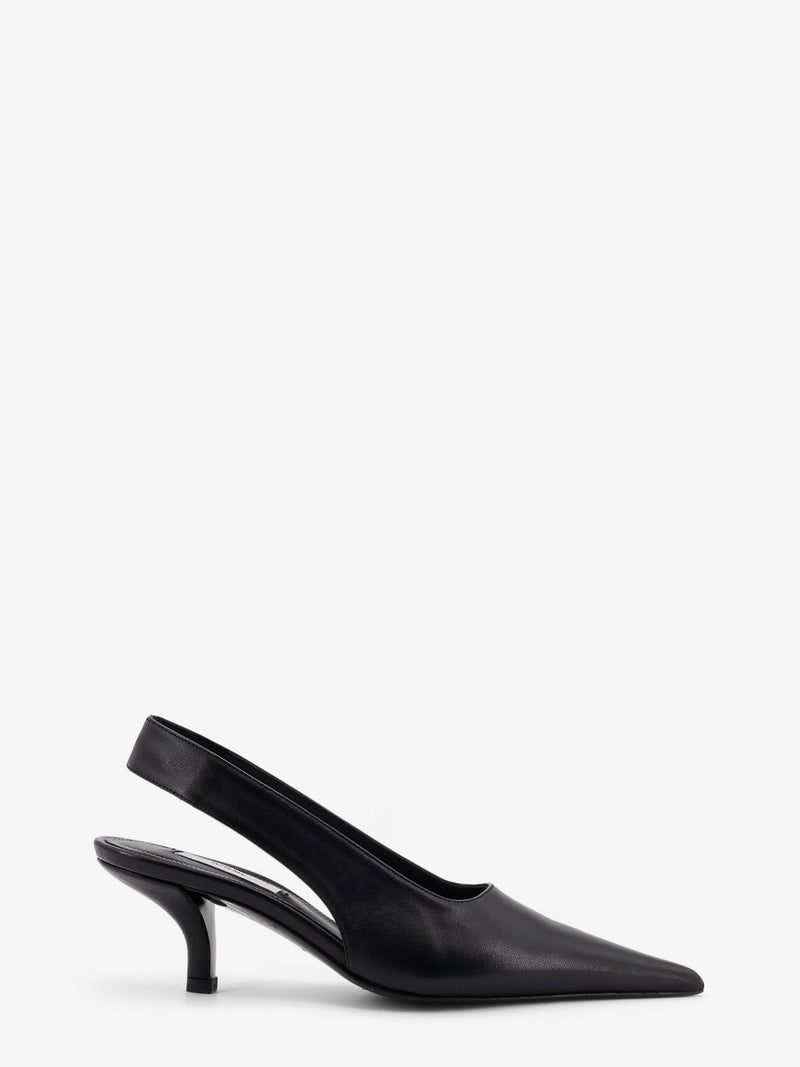 Leather décolleté slingbacks