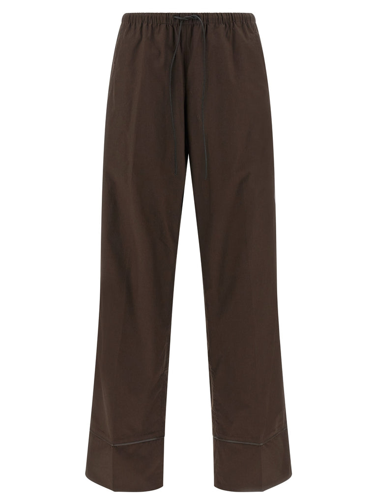 Leather insert pants