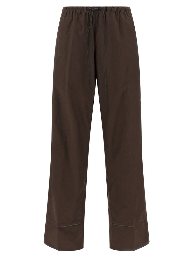 Leather insert pants
