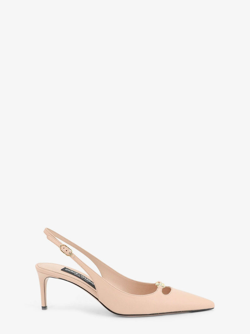 Leather pumps with metal DG logo