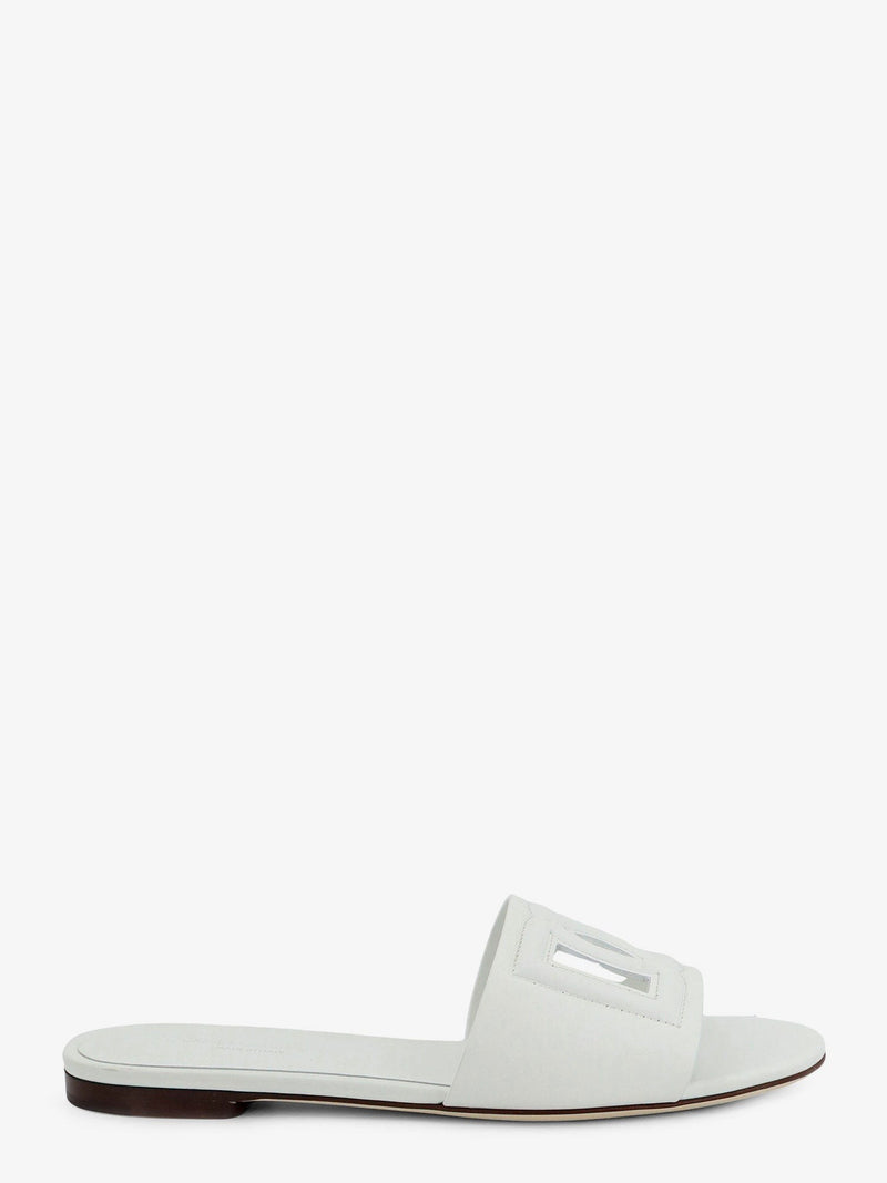 Leather sandals with DG Millennials logo