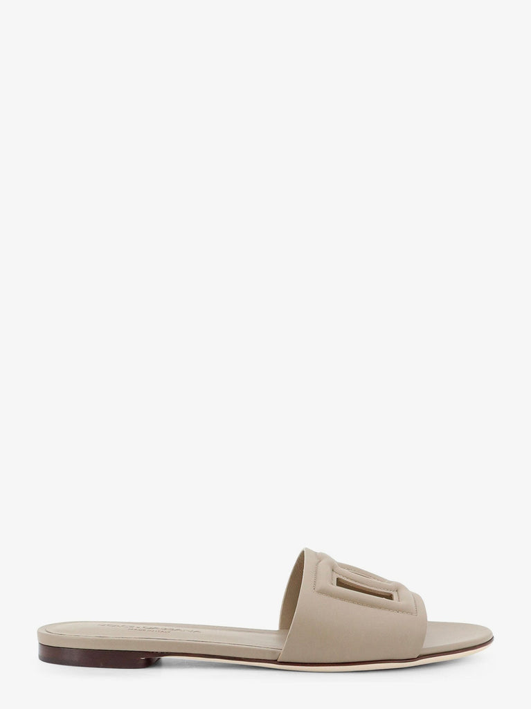 Leather sandals with DG Millennials logo