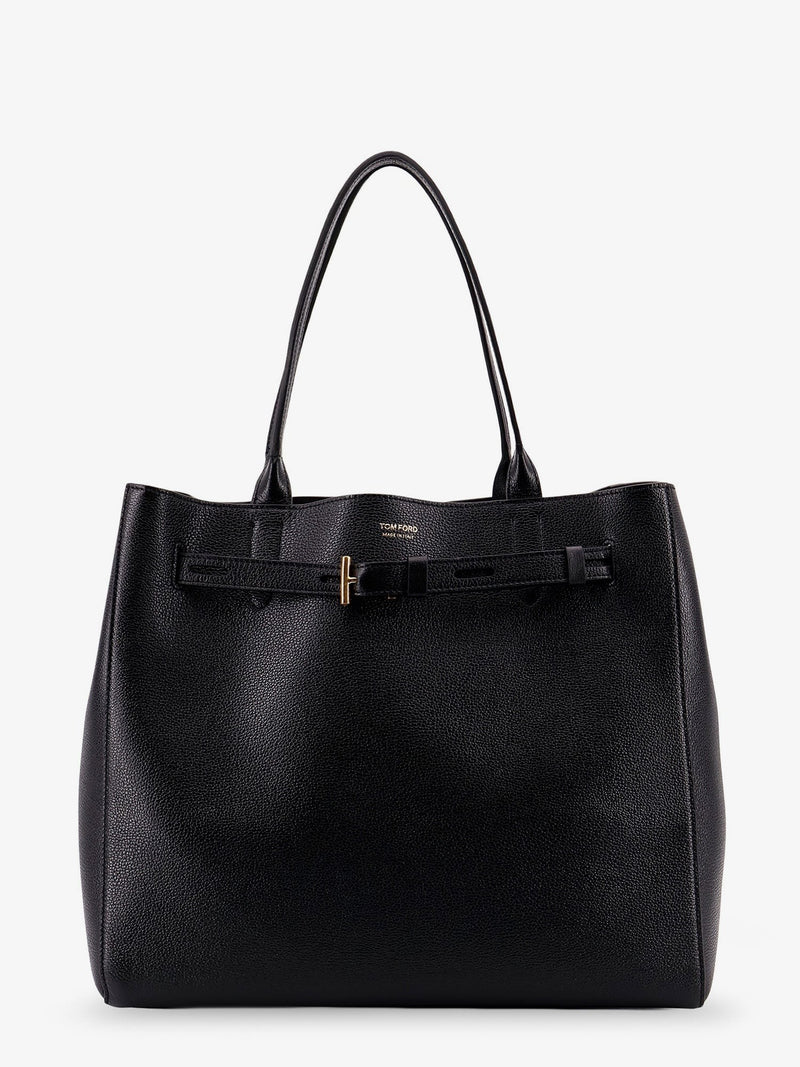 Leather shoulder bag with logo