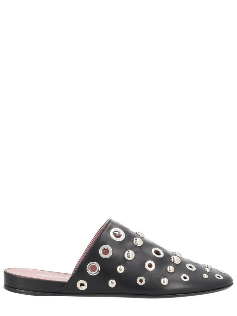 LEATHER SLIPPER WITH STUDS