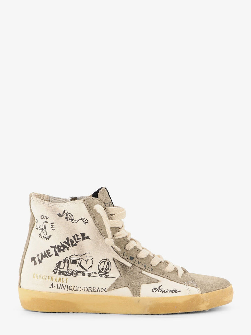 Leather sneakers with all-over Francy Journey print