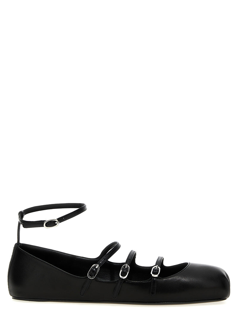 Leather strap ballet flats