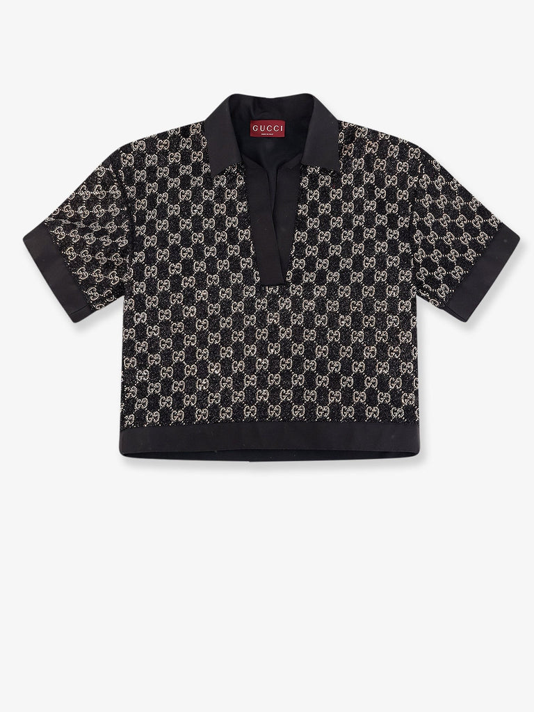 Lightweight lamé wool tweed top