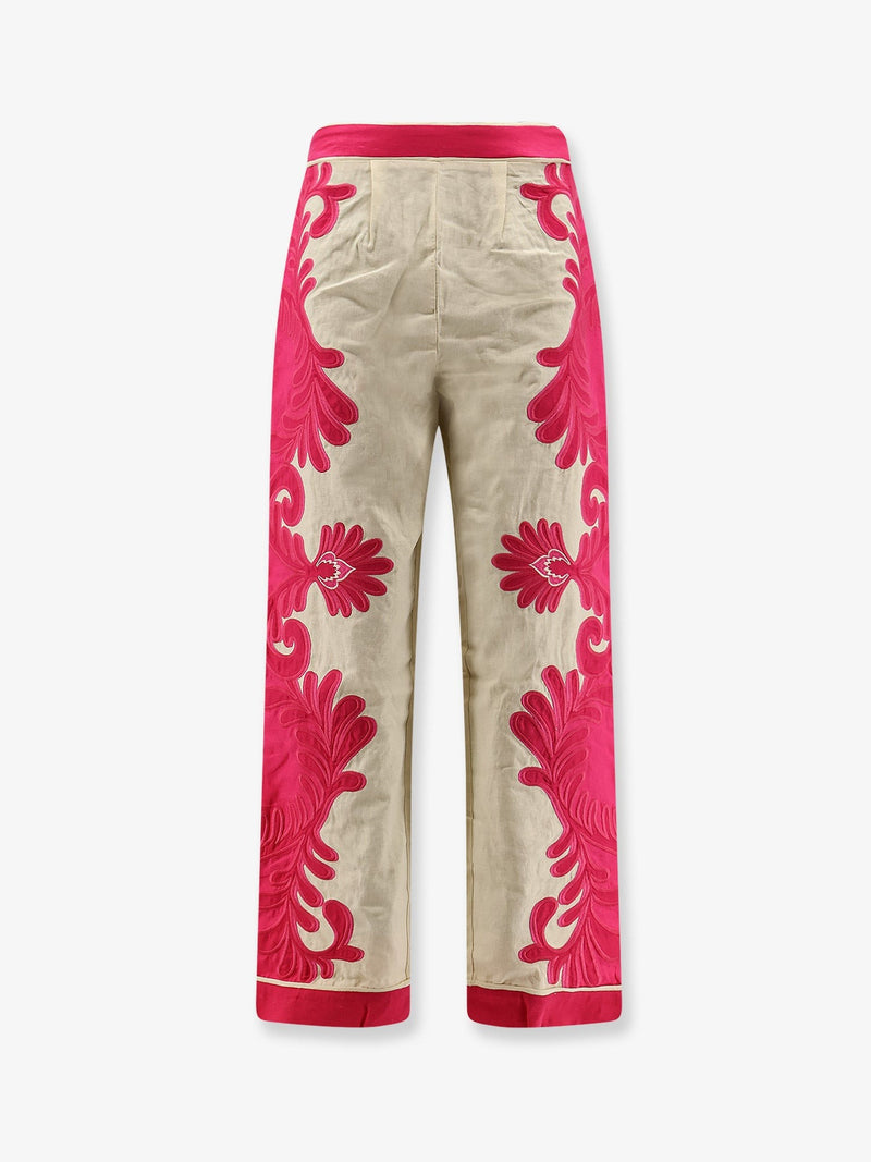 Linen and viscose blend trousers