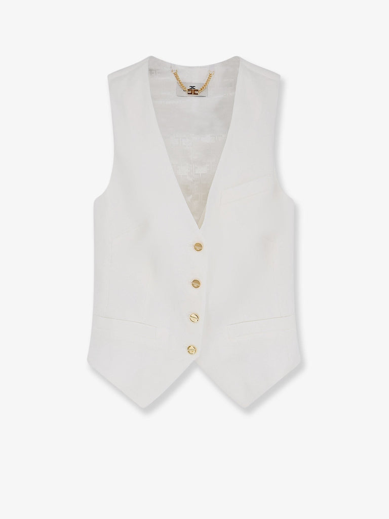 Linen and viscose vest