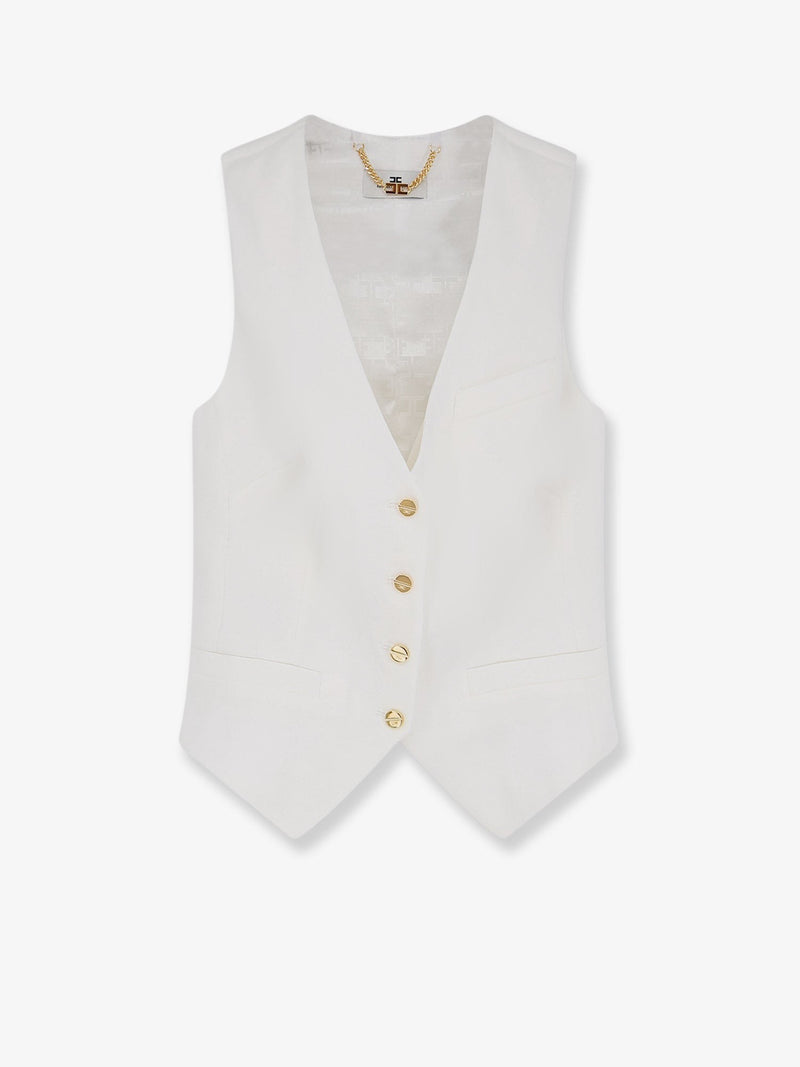 Linen and viscose vest