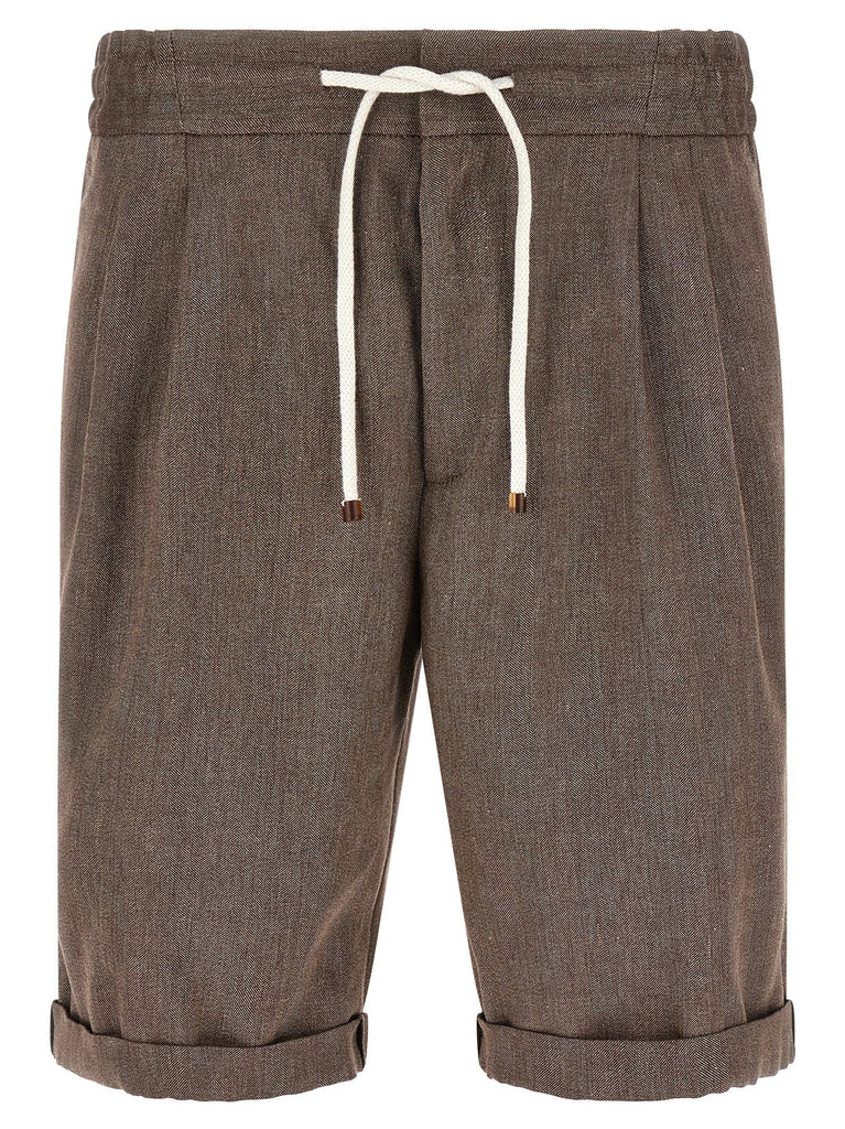 Linen and wool bermuda shorts