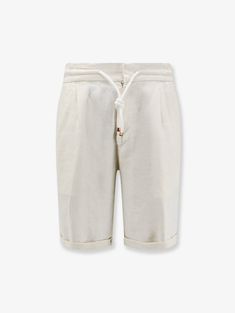 Linen bermuda shorts with drawstring