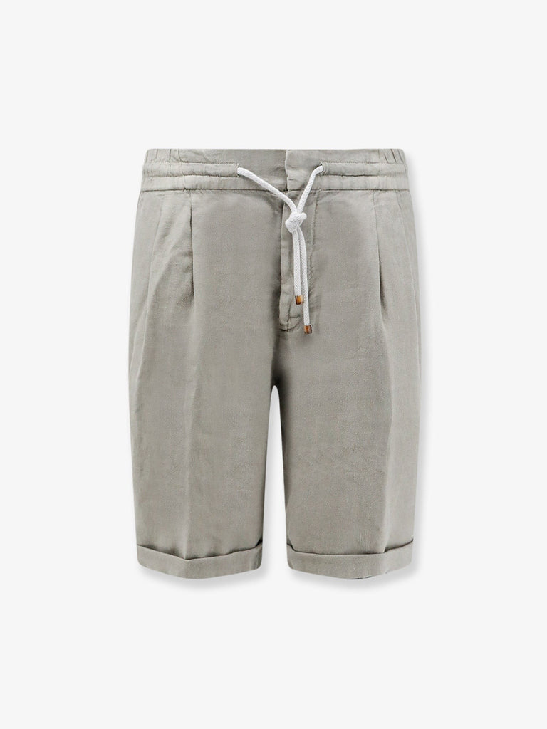 Linen bermuda shorts with drawstring
