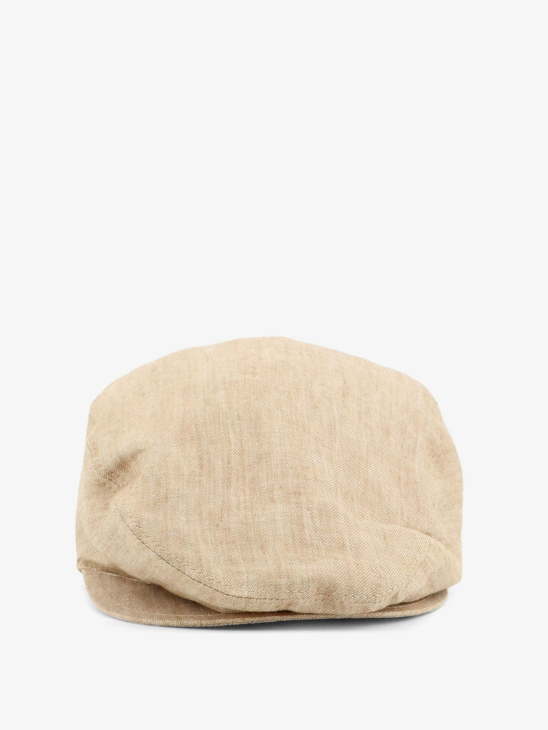 Linen hat with embroidered logo