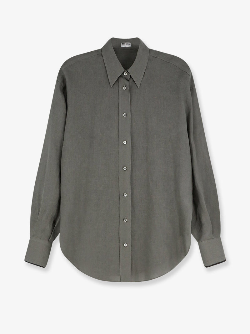Linen shirt with Monili detail