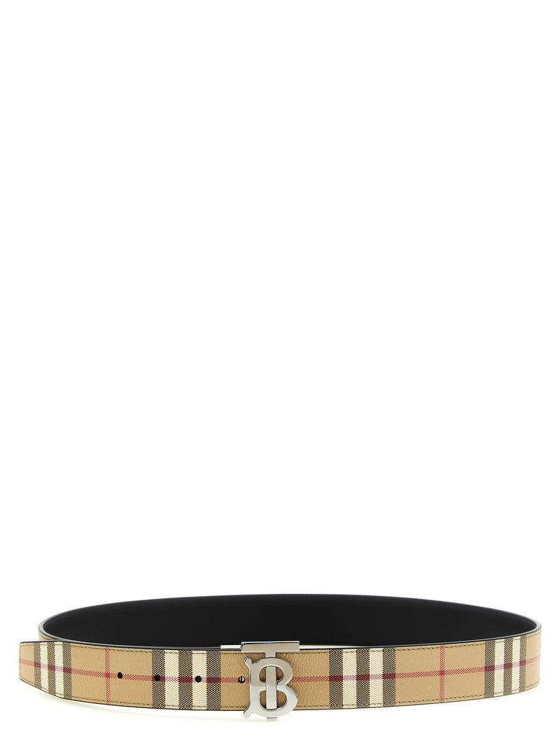 Logo buckle reversible belt