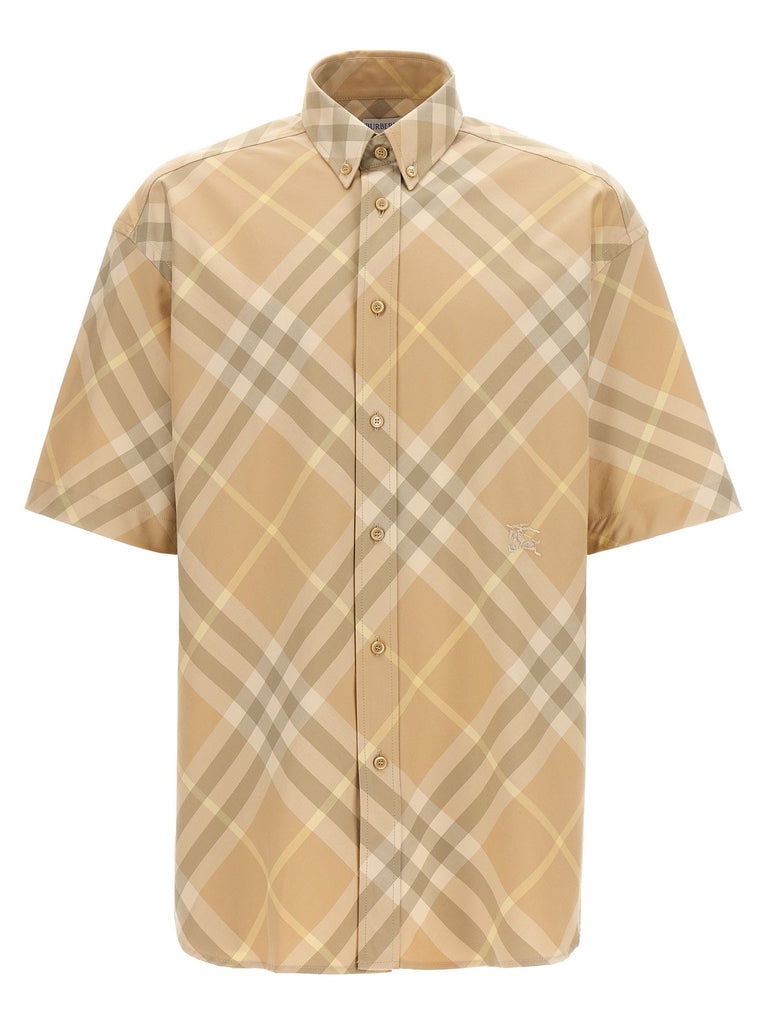Logo embroidery check shirt