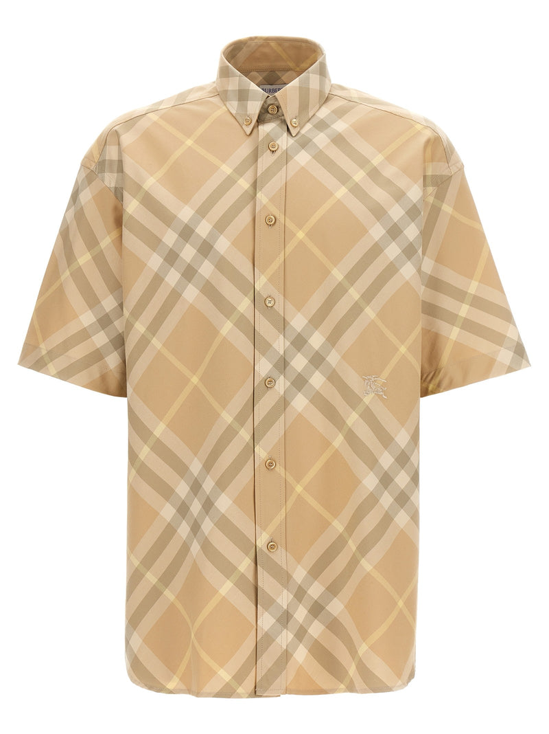 Logo embroidery check shirt