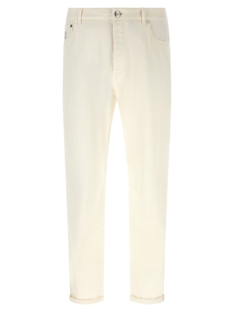 Logo embroidery jeans