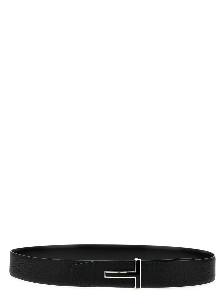 Logo leather belt