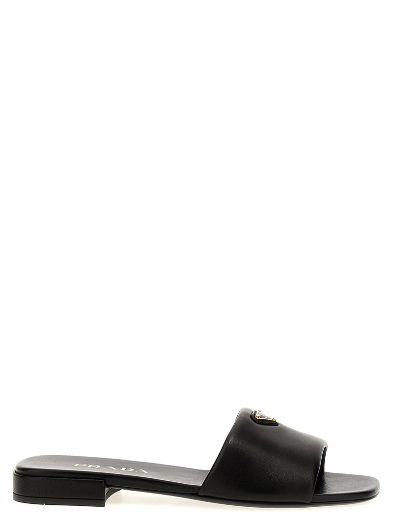 Logo leather sandals