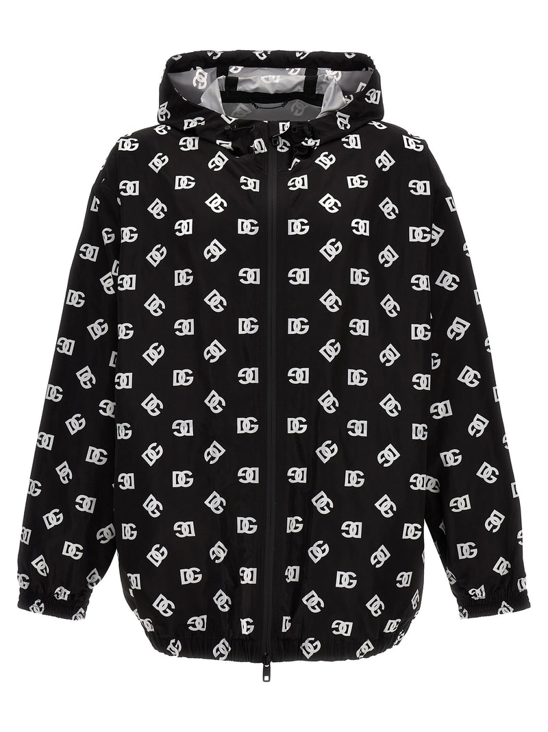 Logo print hooded jacket