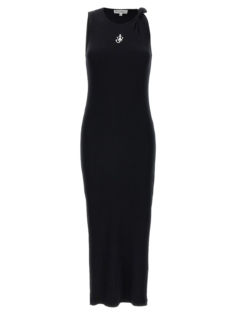 Logo ribbed dress