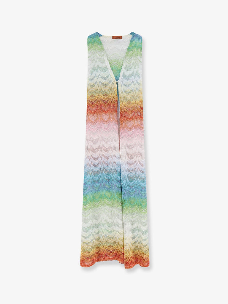 Long Cover Up viscose and metallic fiber dress