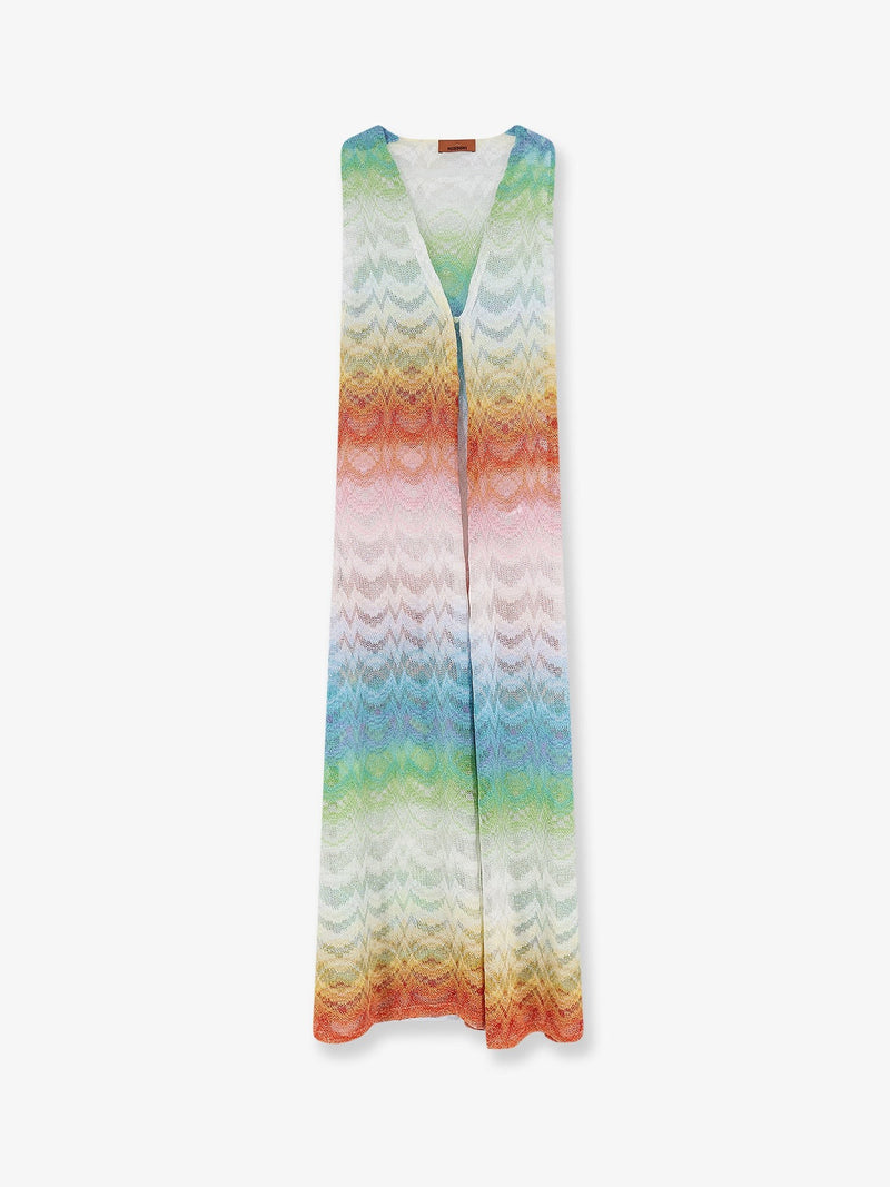 Long Cover Up viscose and metallic fiber dress