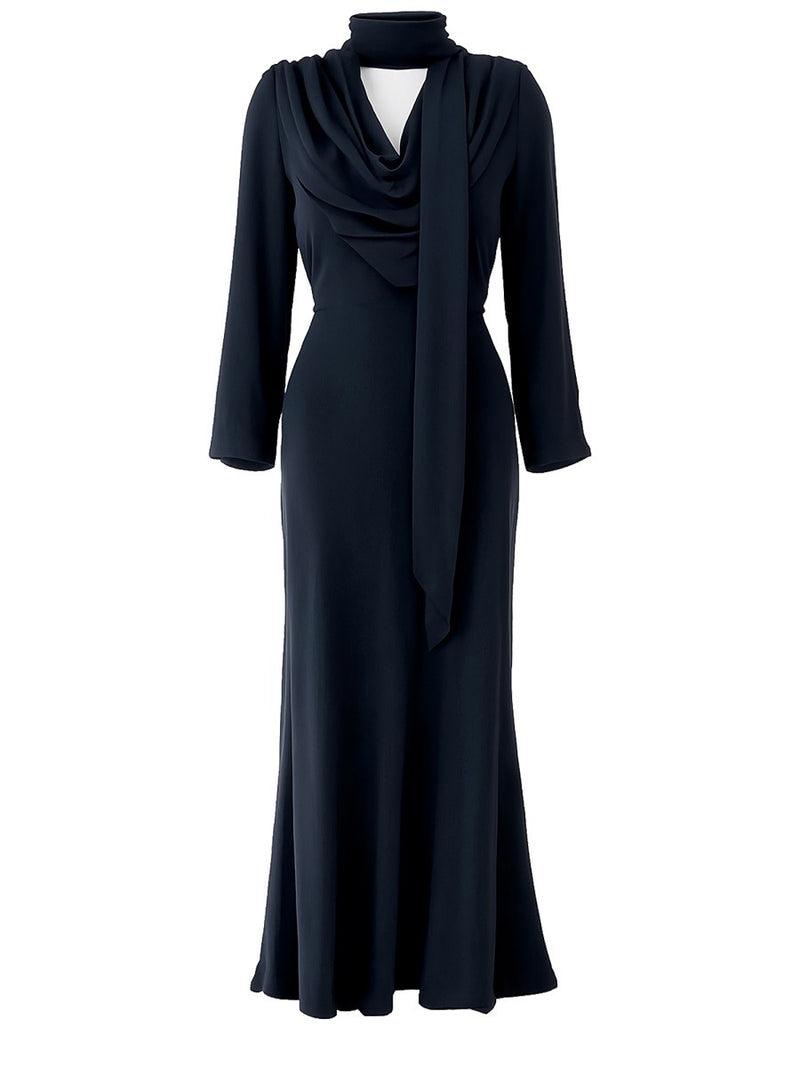 LONG DRAPED DRESS