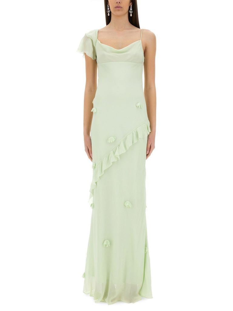 LONG DRESS WITH FLORAL APPLIQUÉS