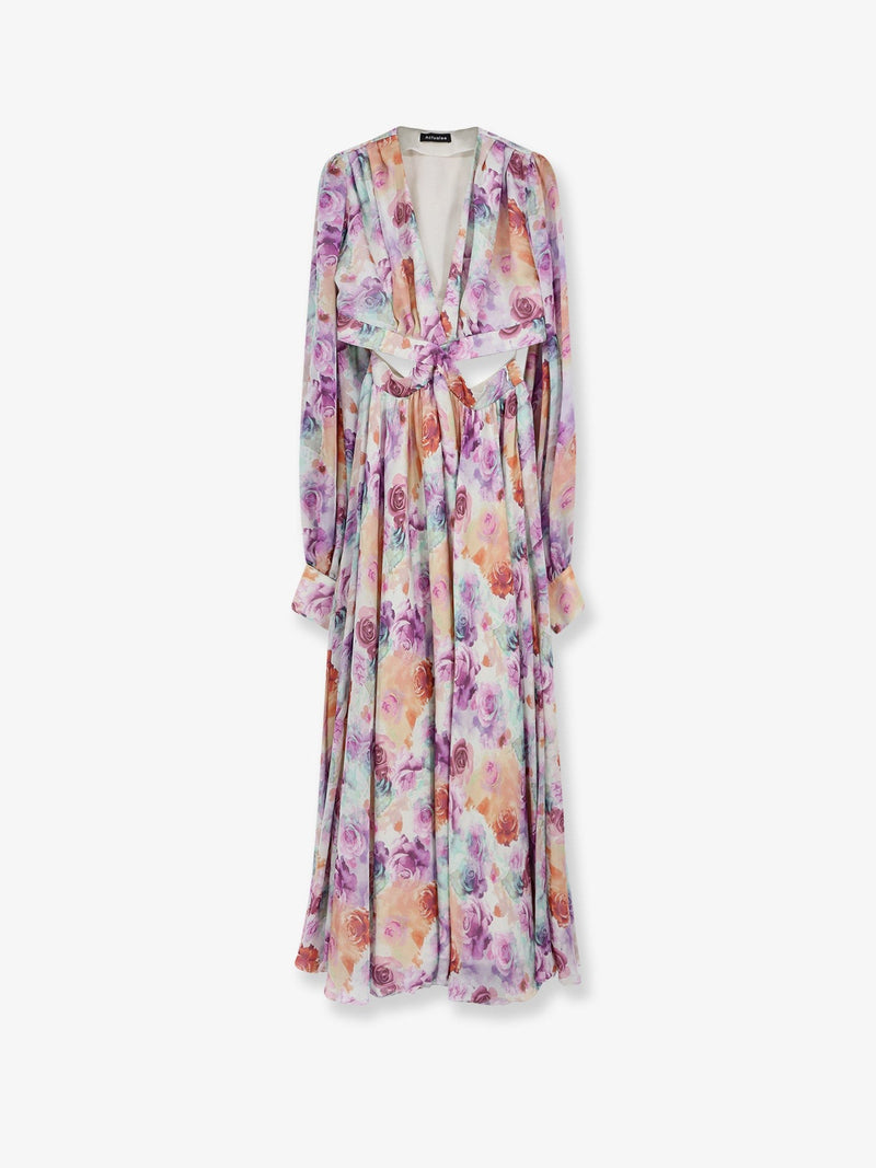 Long dress with multicolor floral print
