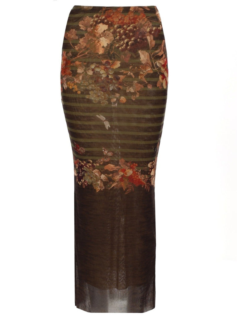 LONG SKIRT WITH "MARINIERE GRAPE" PRINT