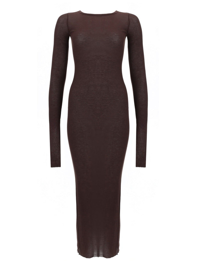LONG-SLEEVED MIDI DRESS