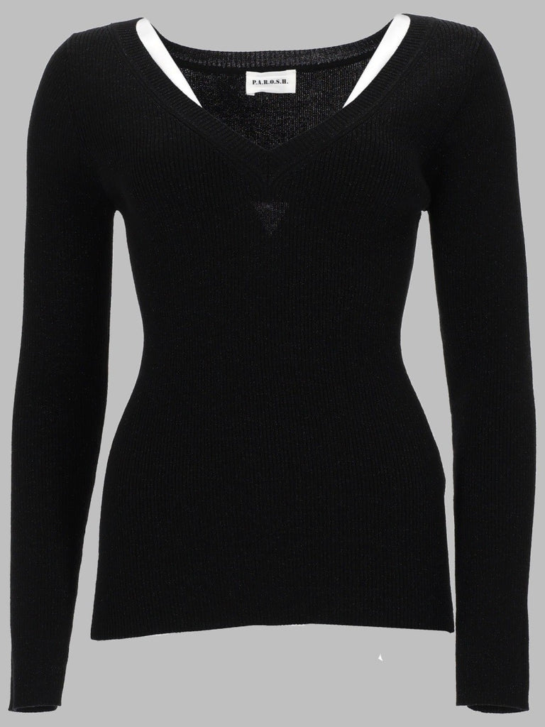 MAGLIA IN LANA CON SCOLLO A V